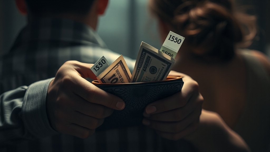 경제적 어려움과 심리적 압박 (realistic 스타일)