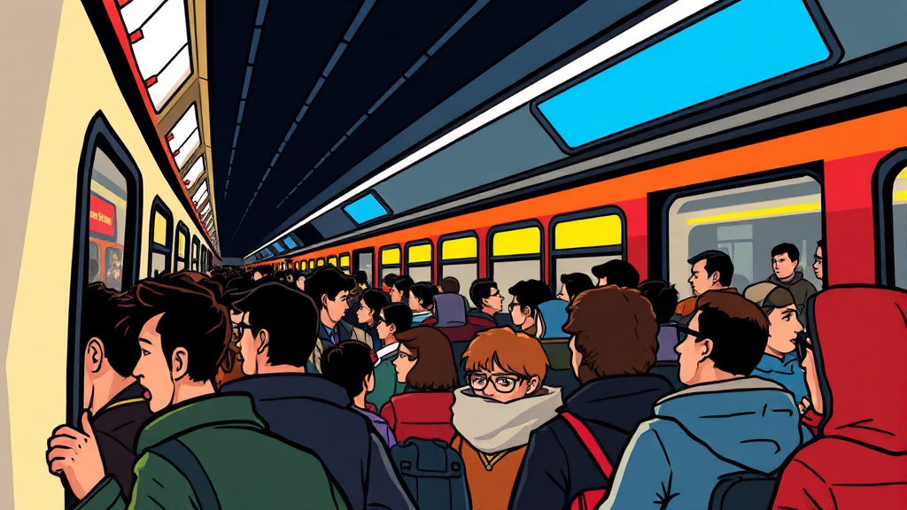 파업 시, 시민 불편 불가피 (cartoon 스타일)