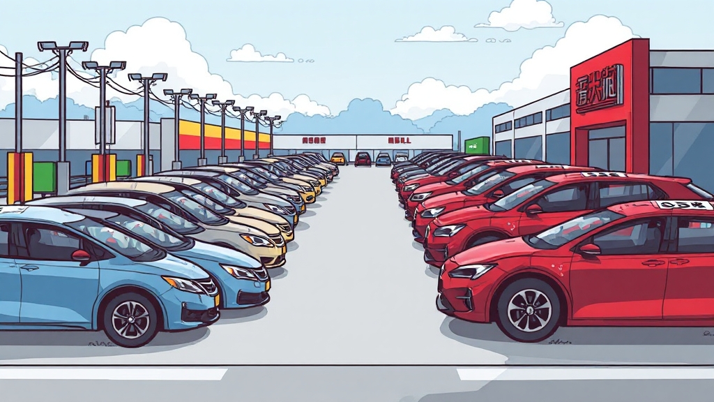 충주 중고차 매매단지 (cartoon 스타일)