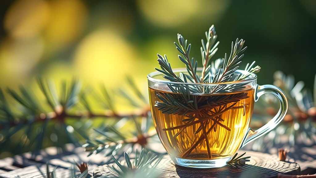 솔잎차, 기억력 개선 효과 (realistic 스타일)