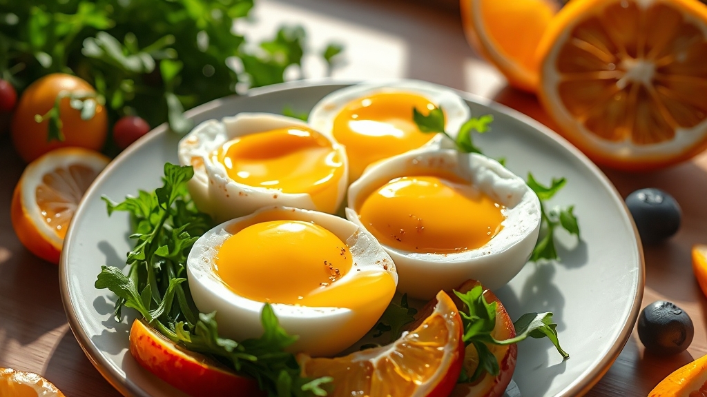 구운계란 영양 성분 및 효과 (realistic 스타일)