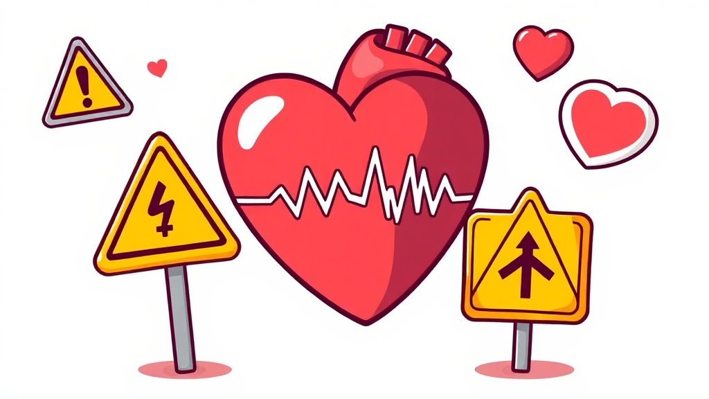 심장 빨리 뛰는 증상, 언제 병원을 가야 할까? (cartoon 스타일)