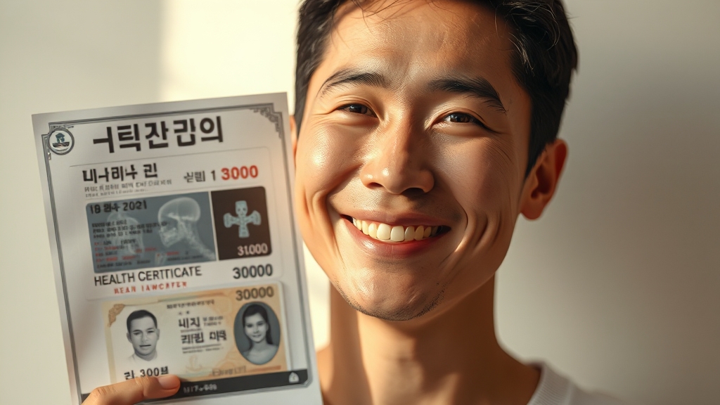 보건증 검사 항목 및 준비물 (realistic 스타일)