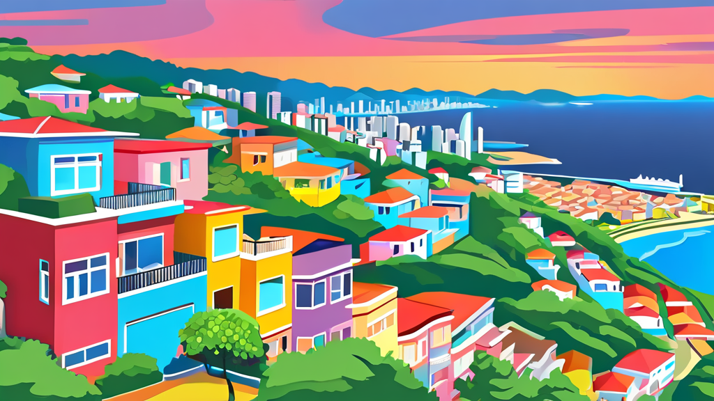 감천문화마을, 서부산 관광 벨트와 연계한 알찬 여행 코스 (cartoon 스타일)