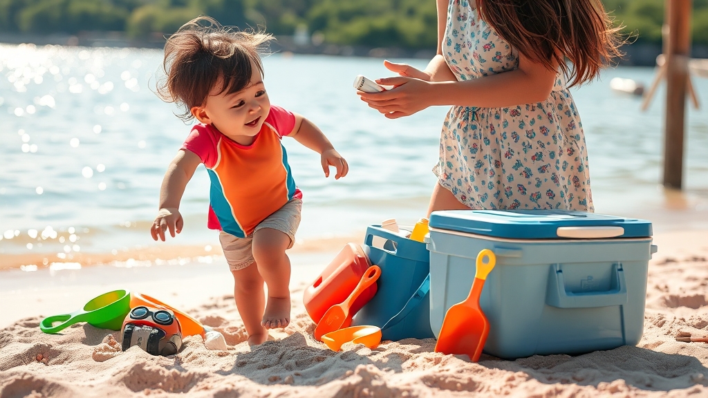 물놀이 준비물 체크리스트 (realistic 스타일)