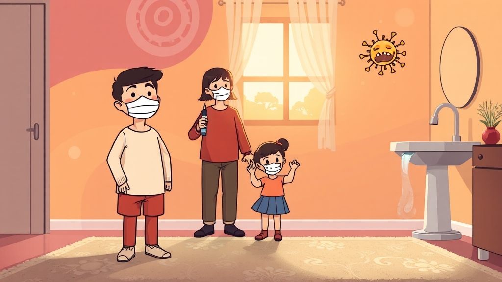 B형 독감 증상부터 치료 예방법까지 완벽 총정리 2025 4 B형 독감, 얼마나 전염될까? 격리 기간은? (cartoon 스타일)