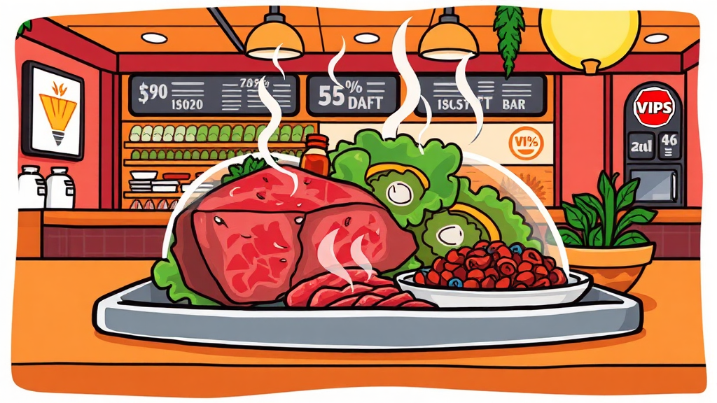 빕스 할인 중복 적용 전략 (cartoon 스타일)