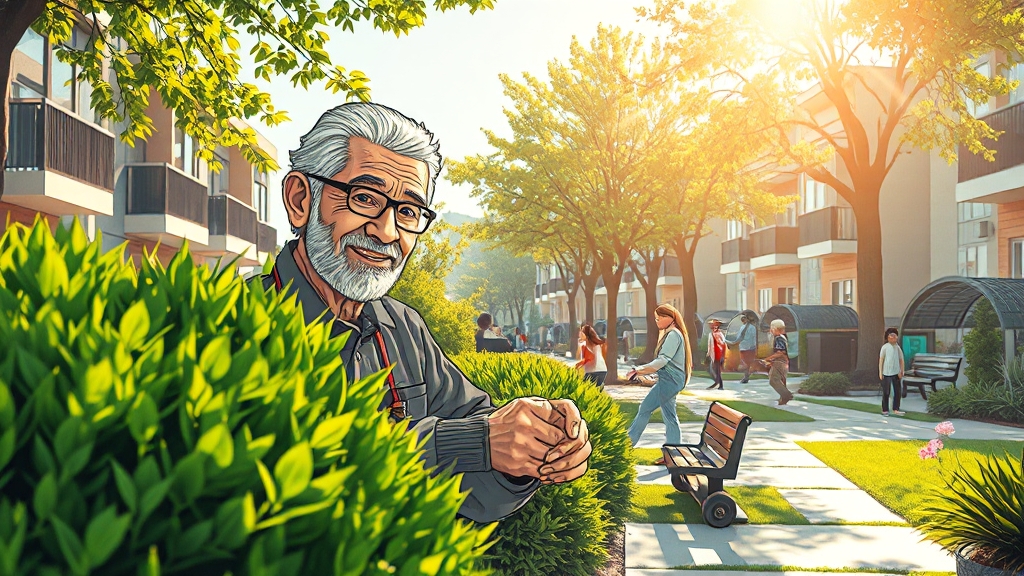 노인 일자리 사업 (illustration 스타일)