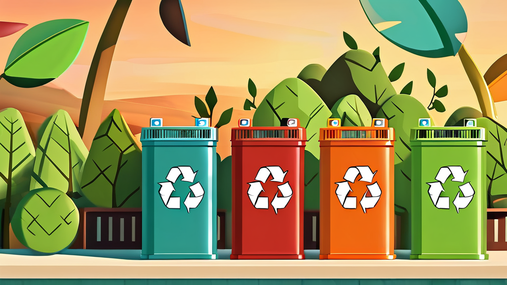 폐건전지 수거함, 지구를 지키는 작은 실천 (illustration 스타일)