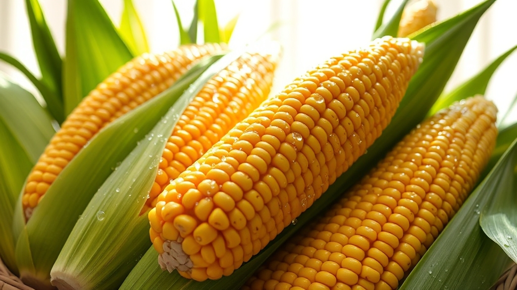옥수수의 영양 성분 (realistic 스타일)