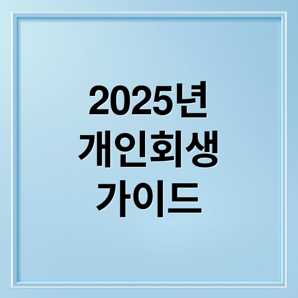 2025년
개인회생
가이드 (개인회생 신청 과정 절차)