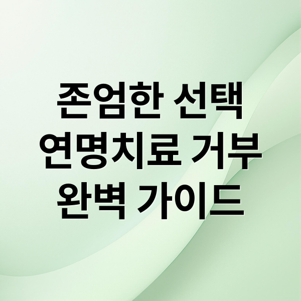 존엄한 선택
연명치료 거부
완벽 가이드 (연명치료 거부 방법)