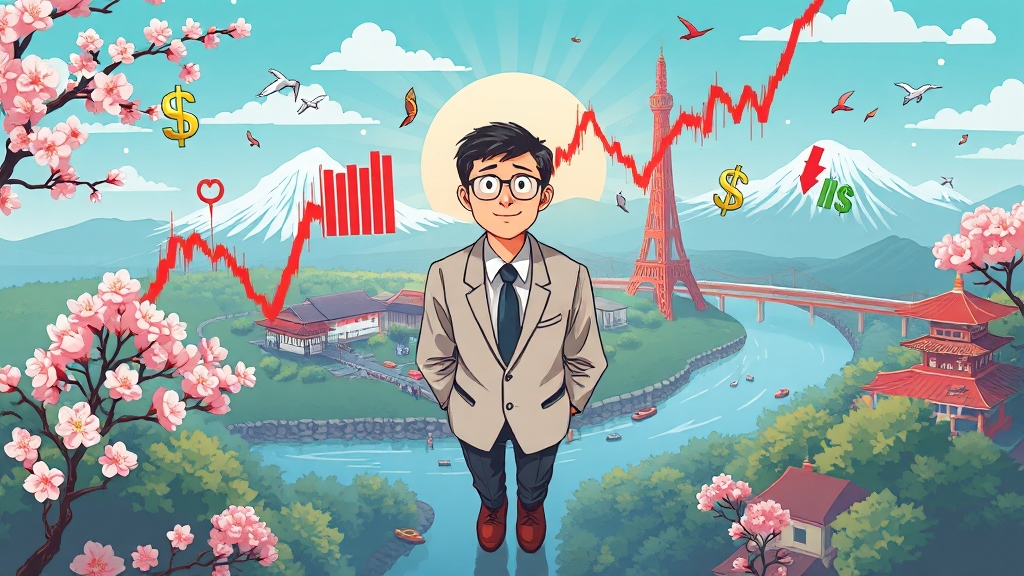 엔화 환율 변동에 따른 투자 전략 (cartoon 스타일)