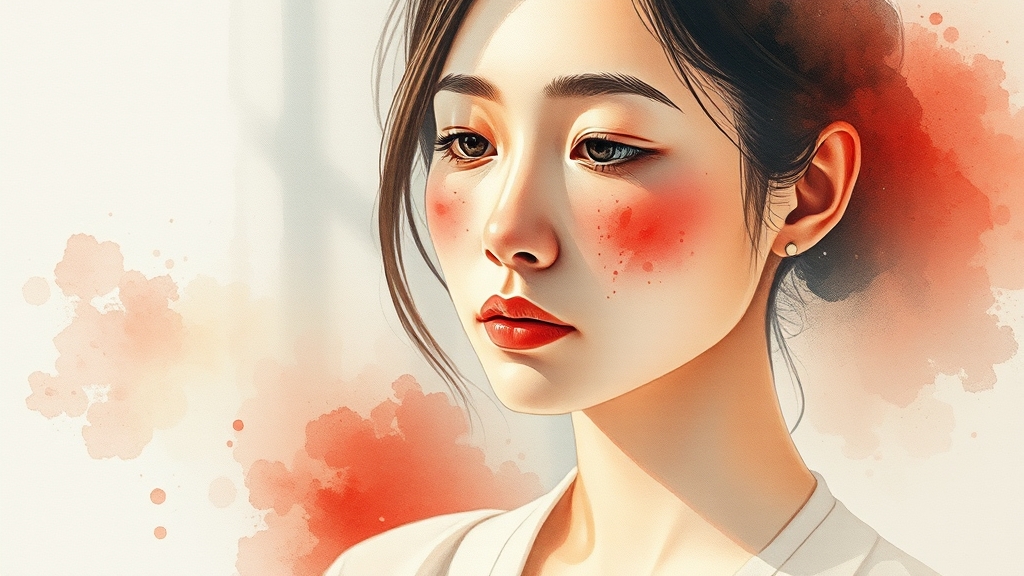 콜린성 두드러기의 약물 치료와 한계 (watercolor 스타일)