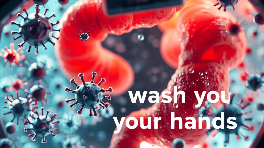 장염의 주요 원인은? (realistic 스타일)