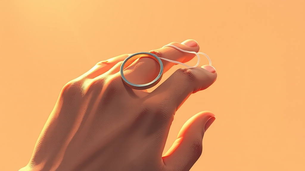 치실 하나로 반지 빼기! (illustration 스타일)