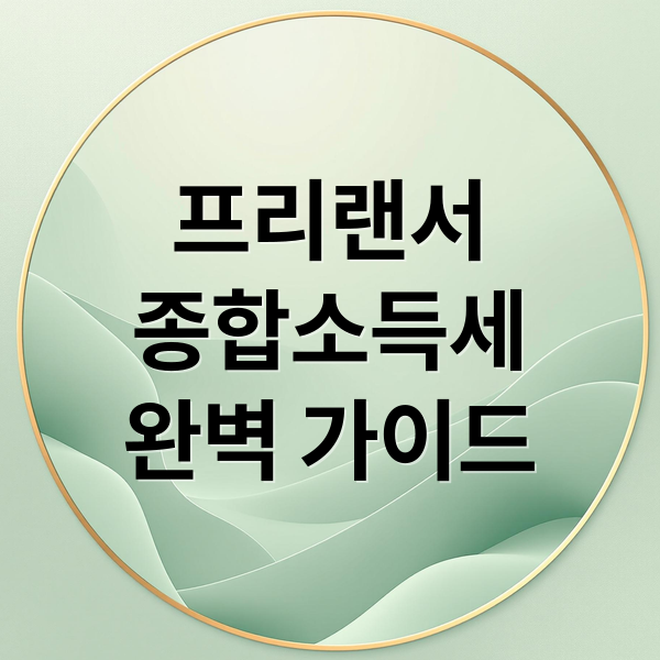 프리랜서
종합소득세
완벽 가이드 (프리랜서 종합소득세 서류)