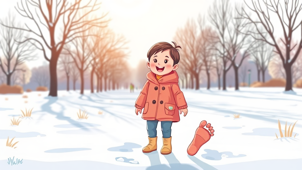 겨울철 맨발걷기 방법 (illustration 스타일)