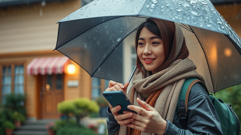 날씨 예보 활용: 여행, 옷차림, 재해 대비 (realistic 스타일)