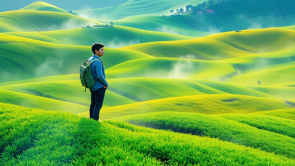 대한다원: 녹차밭의 절경 (popart 스타일)