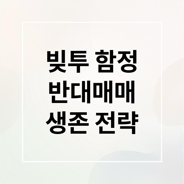 빚투 함정
반대매매
생존 전략 (주식시장 예상 반대)