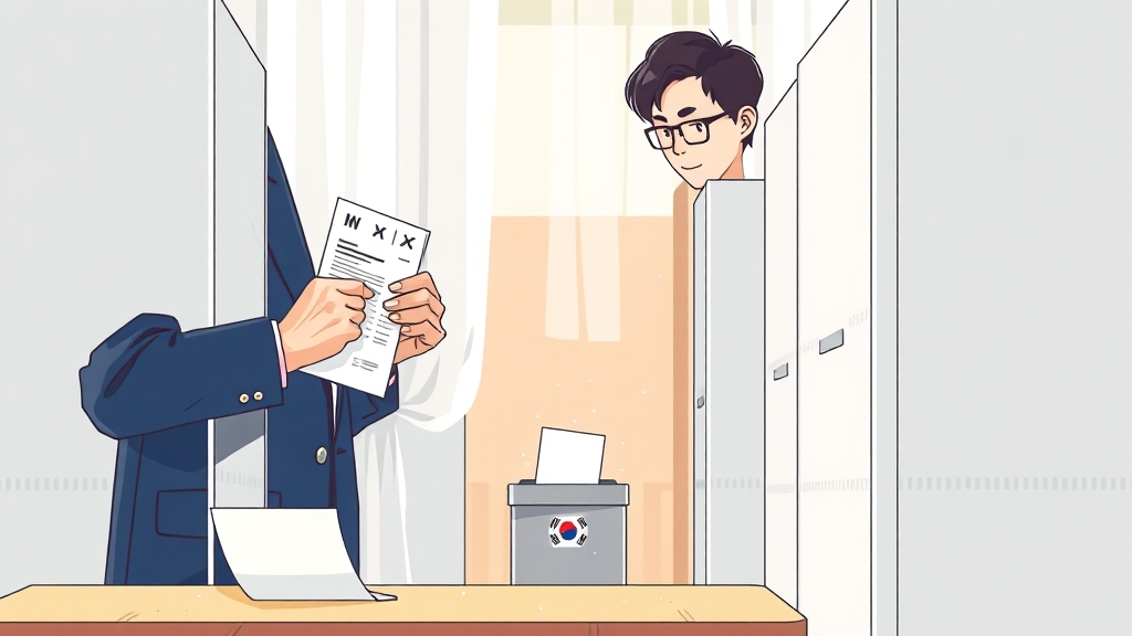 사전투표 절차와 기표 방법 (illustration 스타일)