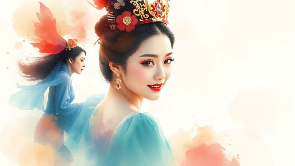 미스트롯4 최종 결과: 이소나의 우승과 함께한 경쟁자들 (watercolor 스타일)