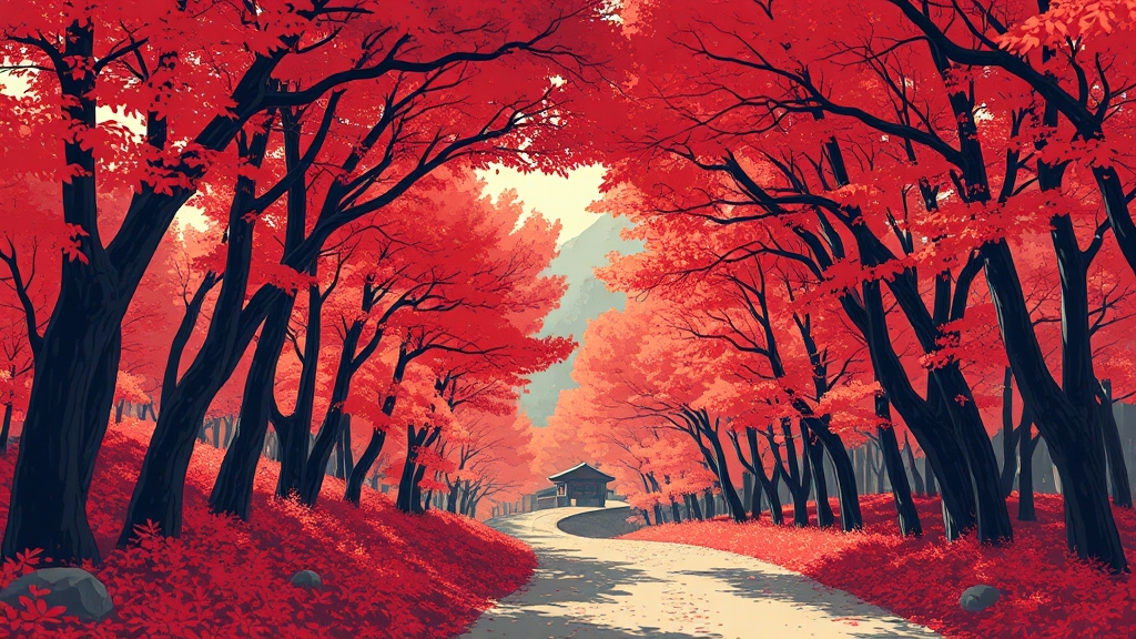 놓치면 후회할 단풍 명소 (illustration 스타일)