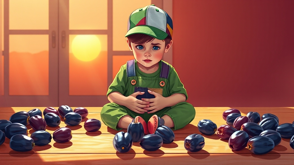 푸룬 섭취 시 주의사항 (illustration 스타일)