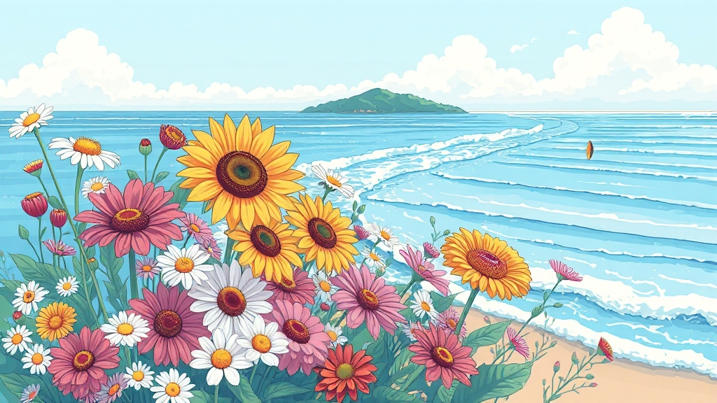 여행지 추천 및 계획 (illustration 스타일)