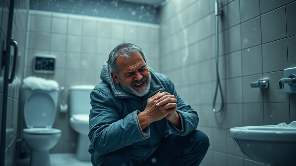 겨울철 전립선비대증 악화 요인 (realistic 스타일)