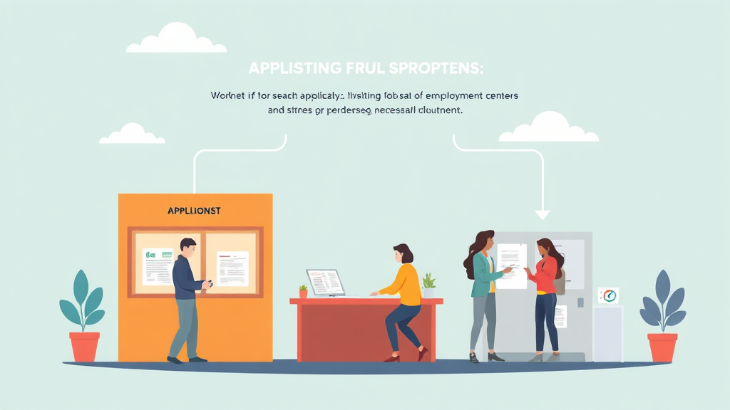 자진퇴사 실업급여 신청 절차 및 필요 서류 (illustration 스타일)