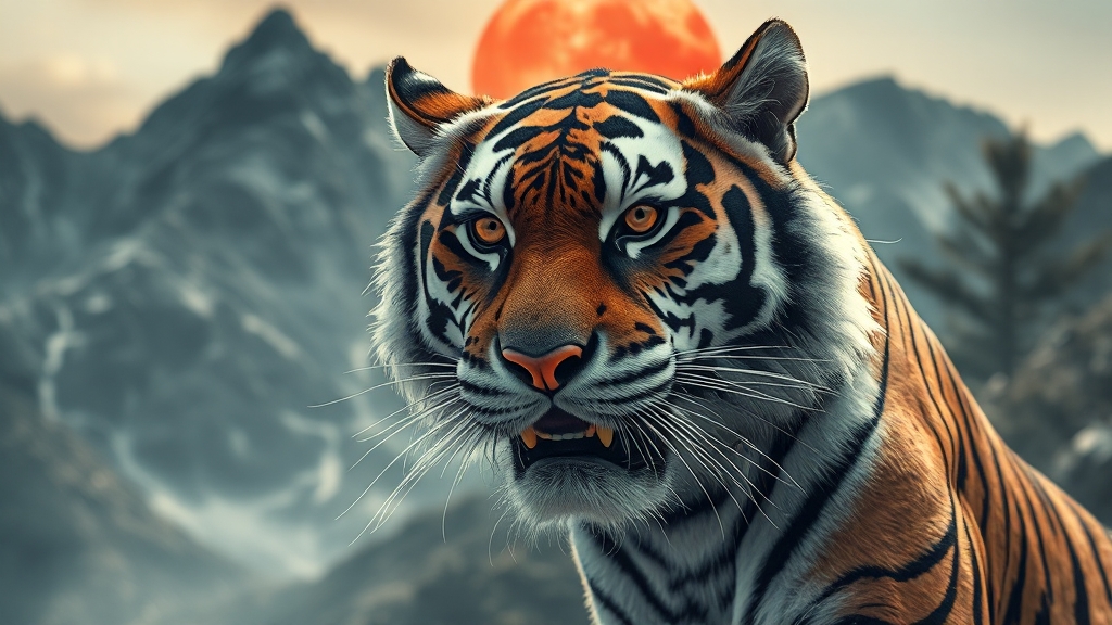 호랑이띠 성격 및 특징 (realistic 스타일)