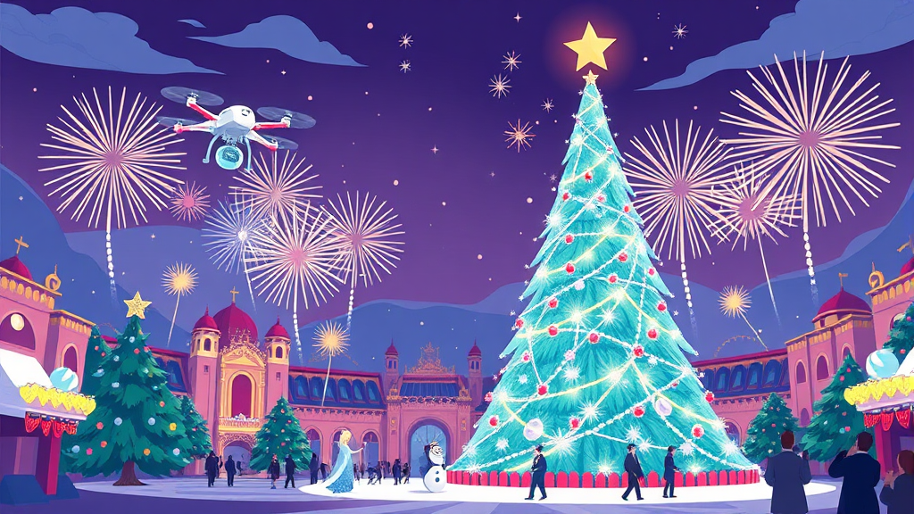 크리스마스 퍼레이드 & 트리 점등식 (cartoon 스타일)