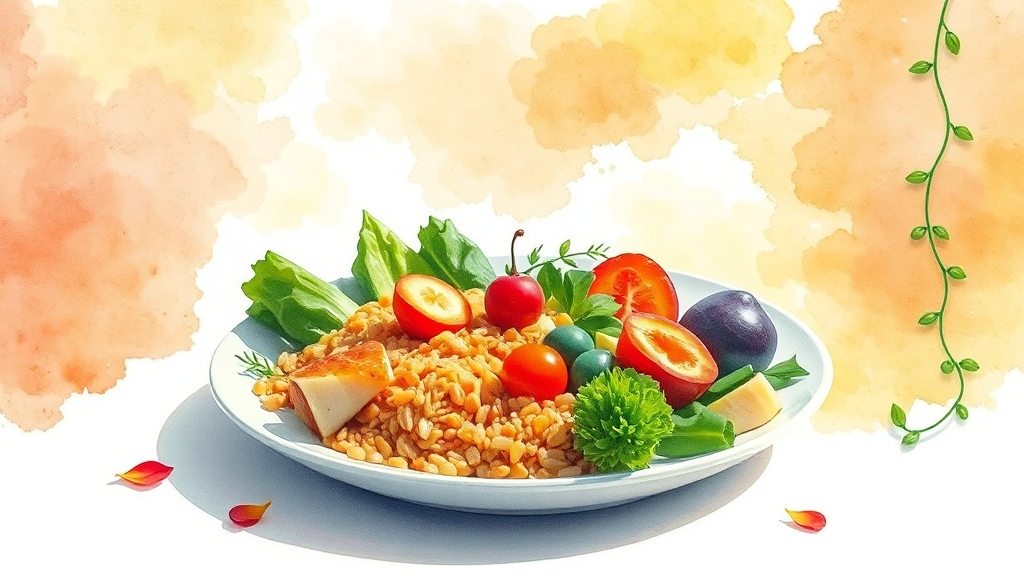 항암 치료 단계별 식단 관리 (watercolor 스타일)