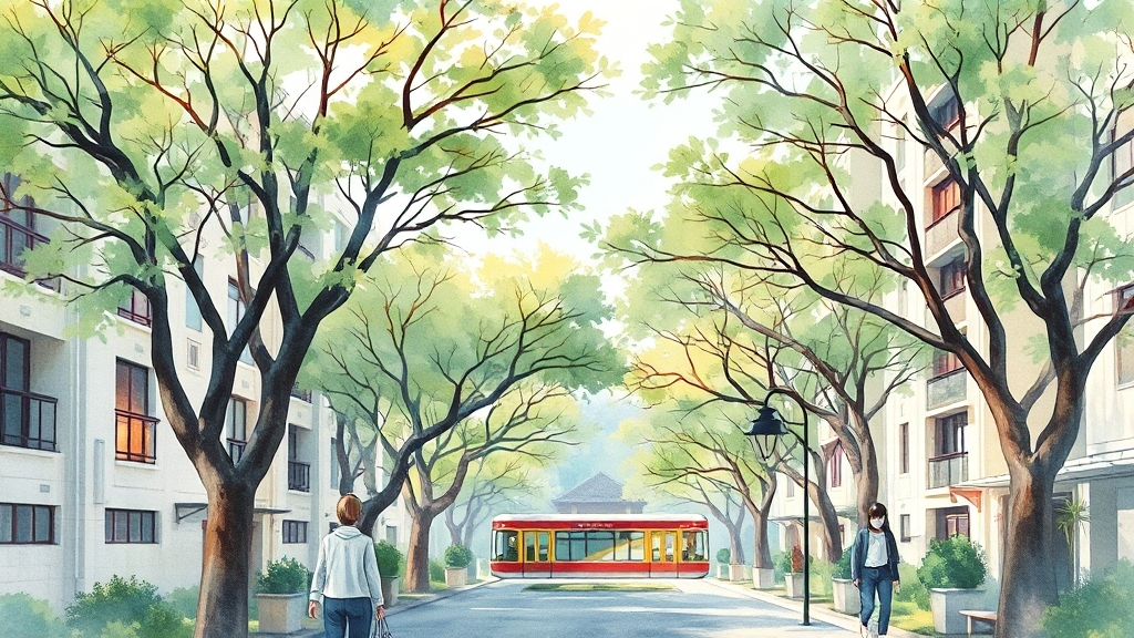 편리한 생활 인프라와 교통 환경 (watercolor 스타일)