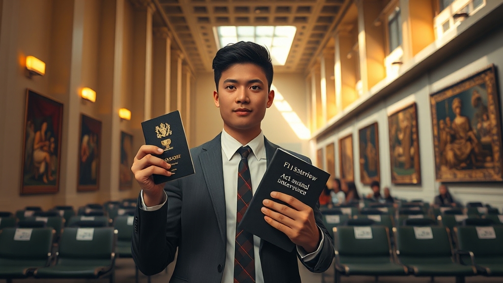 F1 비자 인터뷰 예약, 어떻게 할까요? (realistic 스타일)