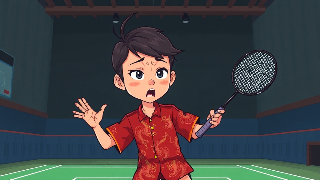 중국 배드민턴의 위기 (cartoon 스타일)