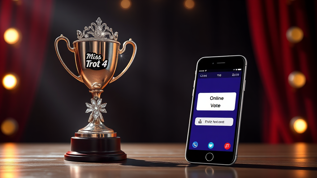 온라인 vs 문자 투표 (realistic 스타일)