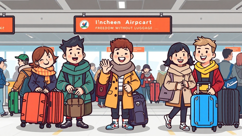 외투 외 짐 보관 활용 (cartoon 스타일)