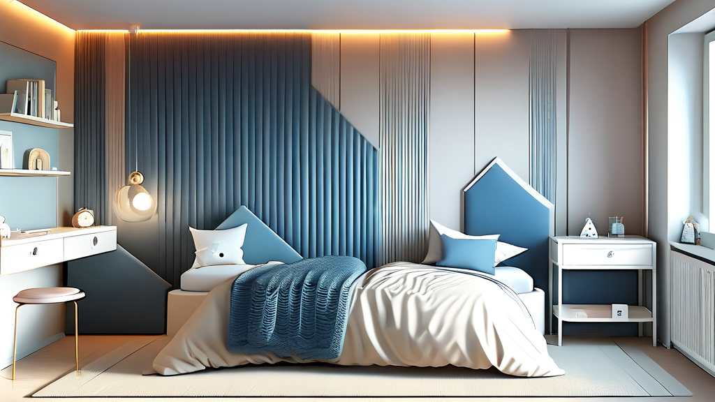 우리 집 개성 살리는 투톤 벽지 디자인: 공간별 활용 팁 6 안방과 아이방: 아늑함과 개성을 담다 (illustration 스타일)