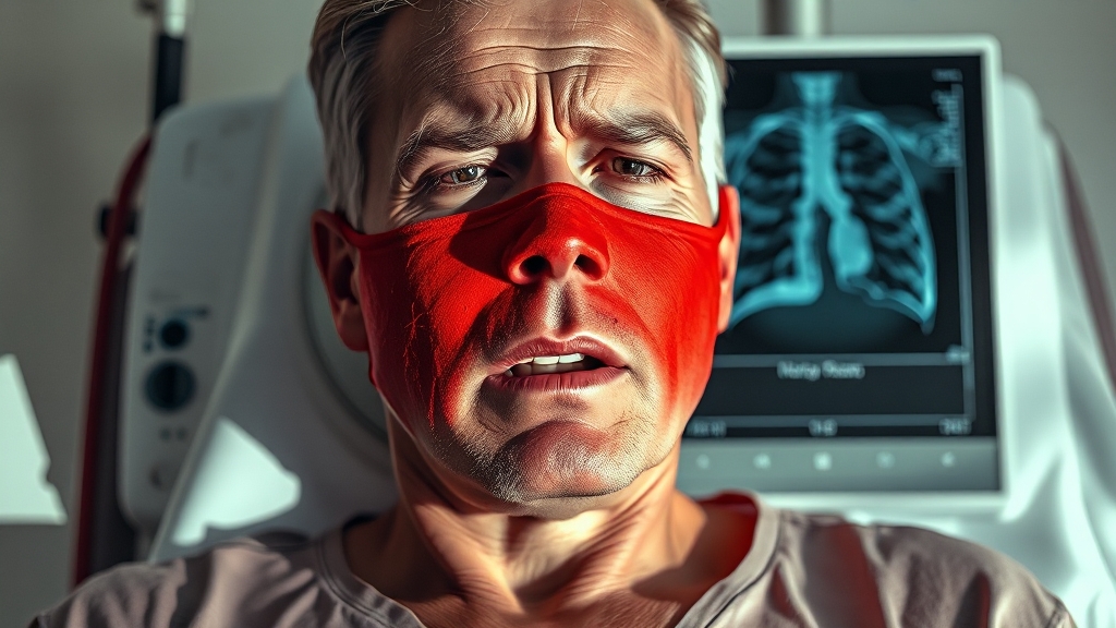 폐에 물찼을 때 증상 (realistic 스타일)