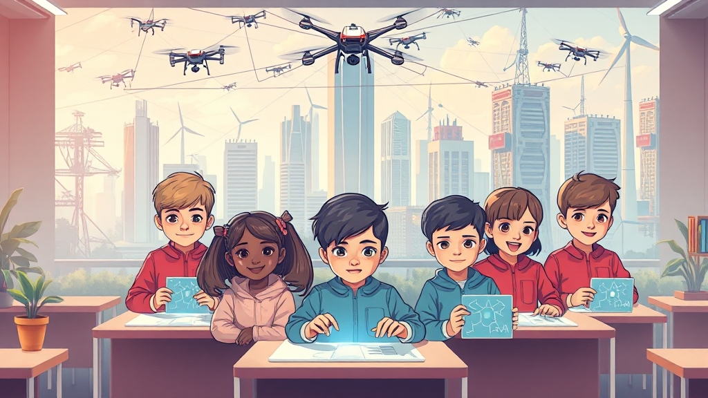 AI 시대의 교육적 고려사항 (illustration 스타일)