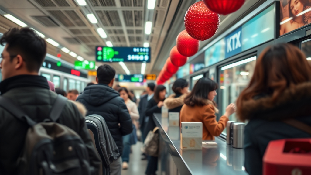 KTX 역 창구, 현장 예매 가능성? (realistic 스타일)