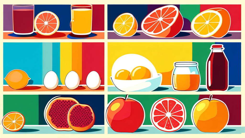 몸을 깨우는 마법, 숙취 해소 음식의 모든 것 (cartoon 스타일)