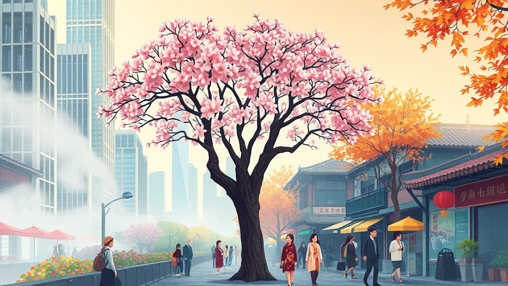 상하이 여행, 언제 가는 게 좋을까? (illustration 스타일)