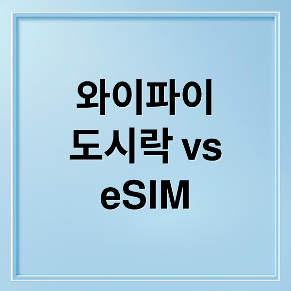 와이파이
도시락 vs
eSIM (와이파이 도시락 eSIM 설정)