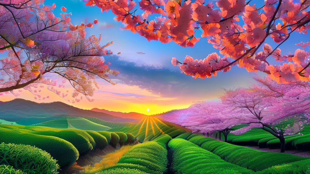 하동 벚꽃축제 즐기기: 포토존 및 야간 경관 (realistic 스타일)