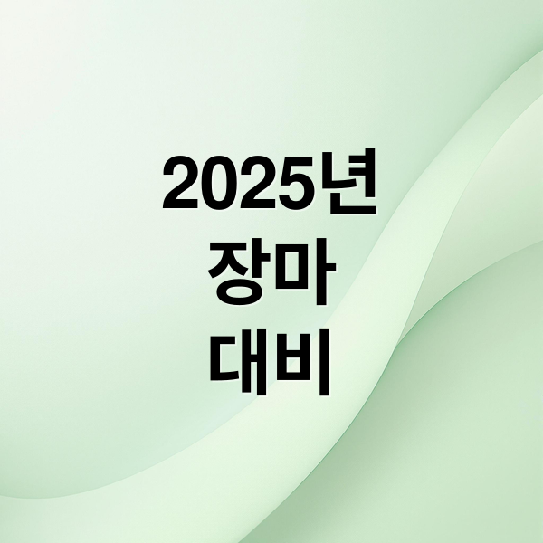 2025년
장마
대비 (2025년 장마기간 예측)