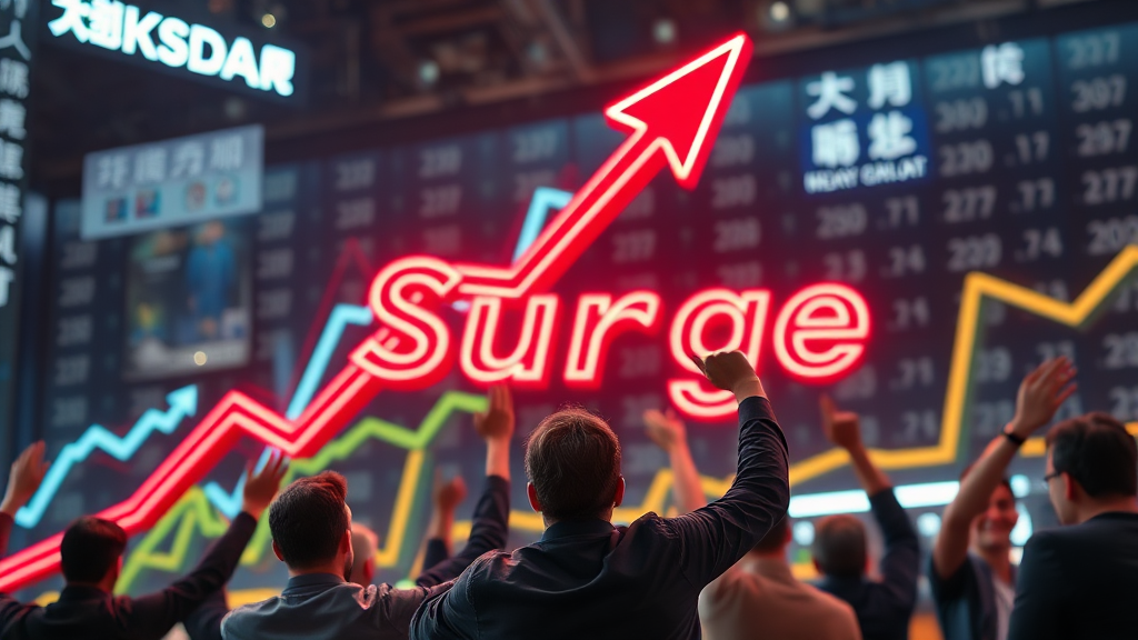 급등주, 왜 솟아오를까? (realistic 스타일)